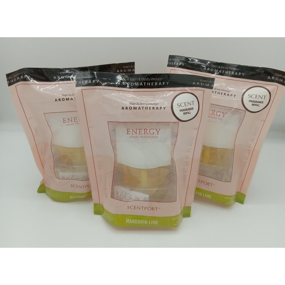NIP Lot Of 2 Bath and Body Works Scentport Energy - Aromatherapy  -Mandarin Lime